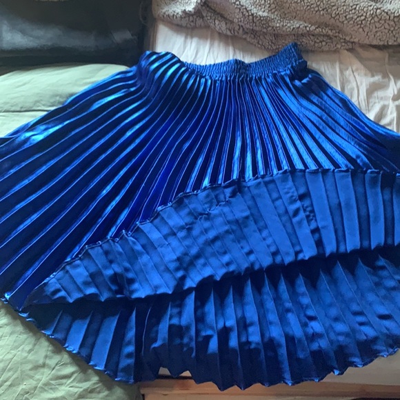 Anthropologie Dresses & Skirts - Anthropologie - Shiny Blue Pleated Skirt